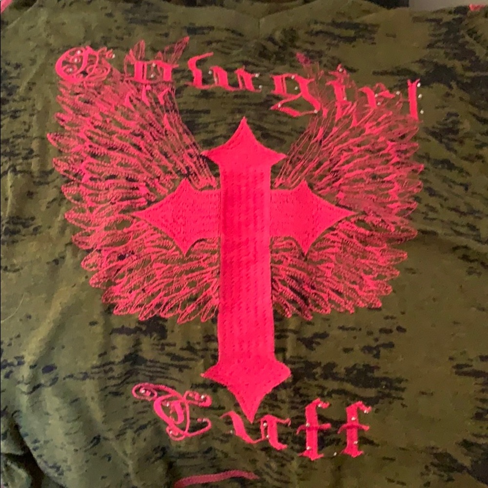 Cowgirl Tuft burned out Army Green L/S